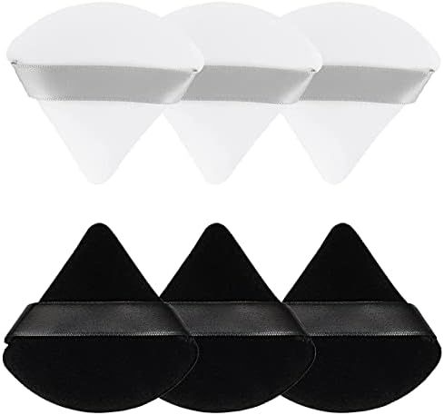 Pimoys 6 Pieces Pure Cotton Powder Puff Face Soft Triangle Makeup Puff Wedge Shape Body Cosmetic Spo | Amazon (US)