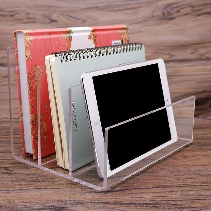Clear Acrylic File Folder Holder Rack,File Folder Sorter for Document Paper Letter Book Envelope ... | Amazon (US)