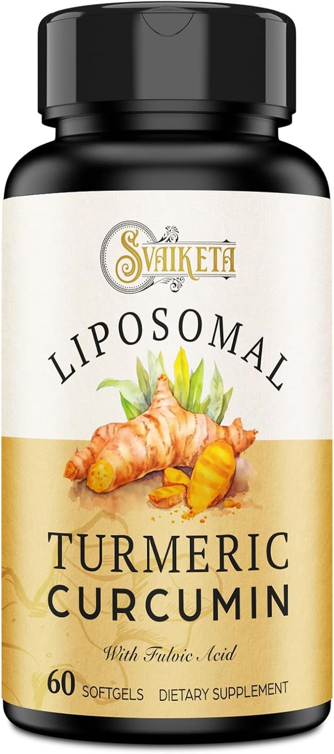 Liposomal Turmeric Curcumin Supplement 2000mg, 95% Standardized Curcuminoid Extract & Organic Root Powder with Piperine Black Pepper Fruit (15mg), 60 softgels | Amazon (US)