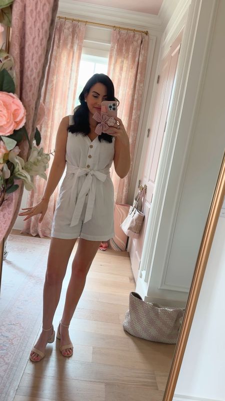 Loft summer outfits sale 40% off and an extra 20% off with code yay! Ends today! white romper fits true to size. 

Summer workwear // summer outfit 

#LTKWorkwear #LTKFindsUnder100 #LTKSaleAlert