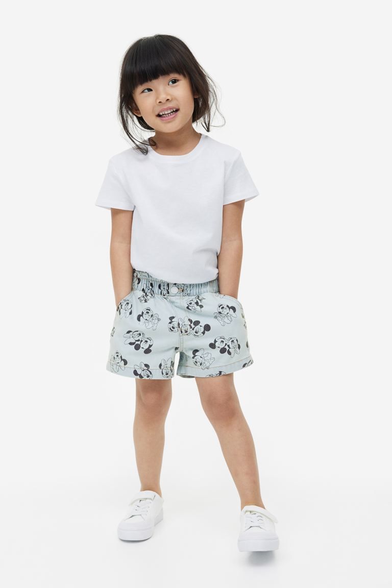 Loose Fit Denim Shorts - Light denim blue/Disney - Kids | H&M US | H&M (US + CA)