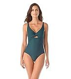 Anne Cole Women's Standard Over The Shoulder One Piece Swimsuit with Cutout, Eucalyptues Green, 16 | Amazon (US)