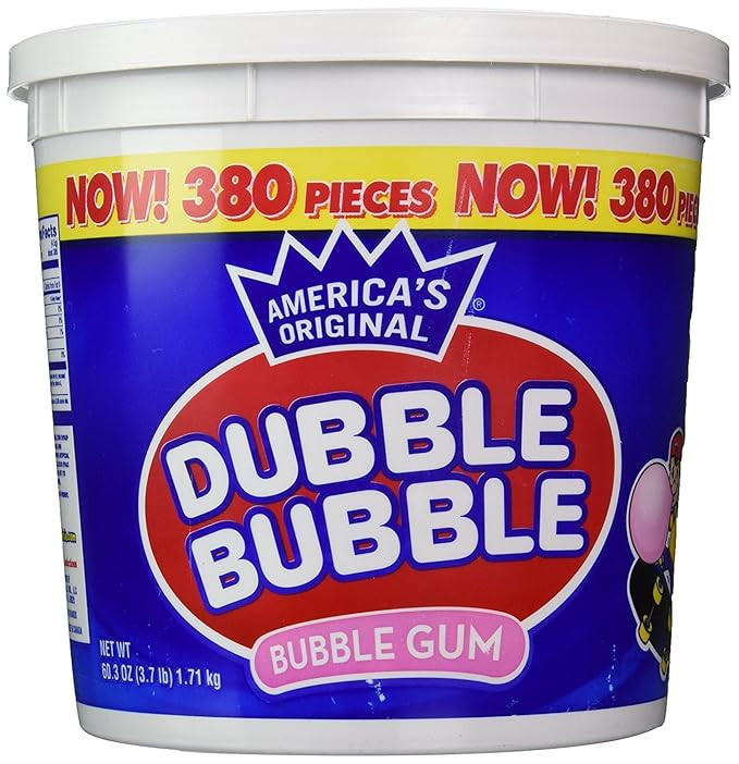 Amazon.com : Dubble Bubble Tub, Original Flavor, 380-Count, 60.3 Oz(3.7 lb) : Chewing Gum : Groce... | Amazon (US)