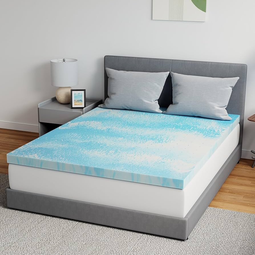 Novilla Memory Foam Mattress Topper Queen - 2 Inch Cooling Gel Infused Memory Foam | Slow-Rebound... | Amazon (US)