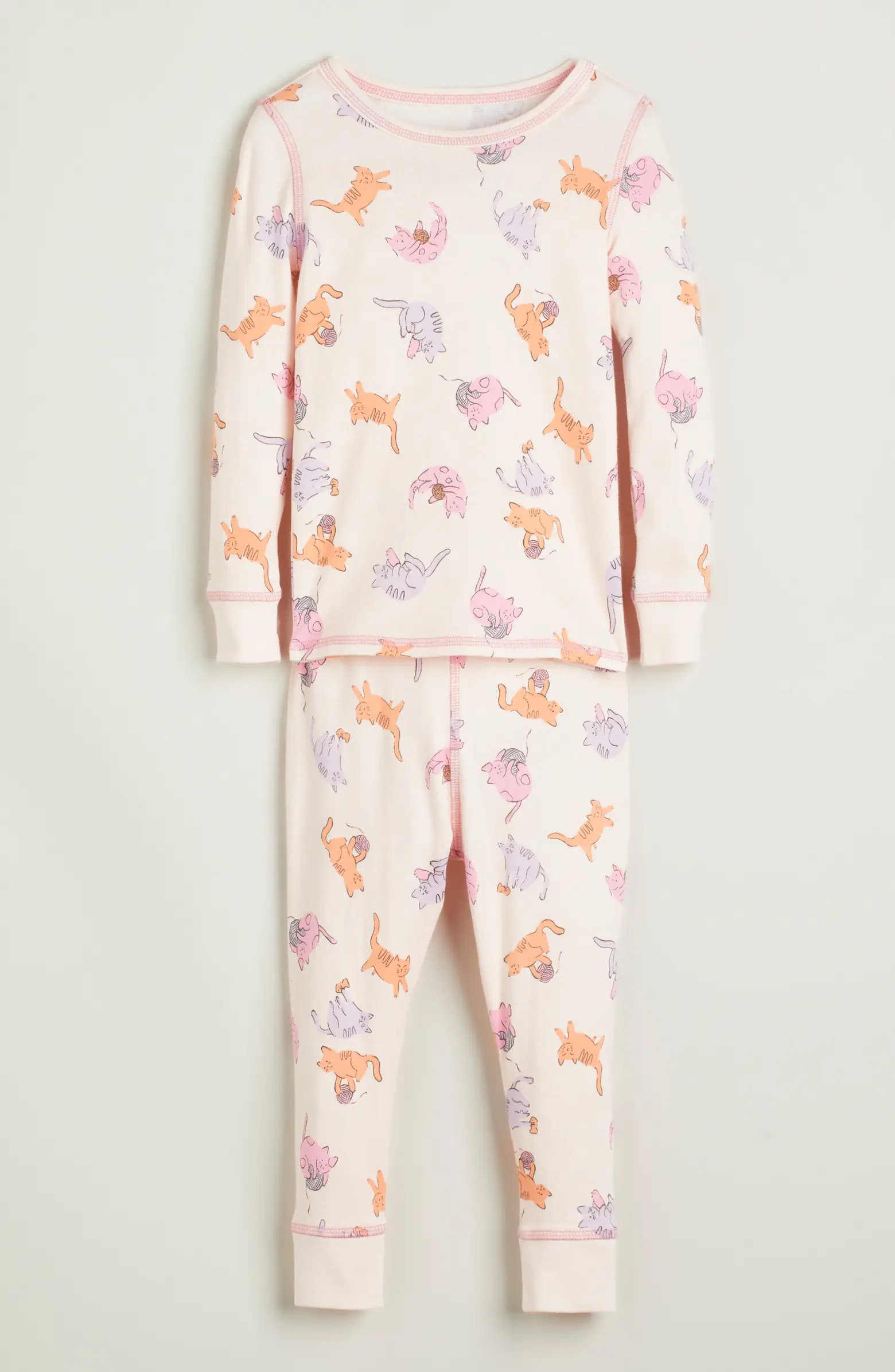 Kids' Print Fitted Cotton Two-Piece Pajama Set | Nordstrom