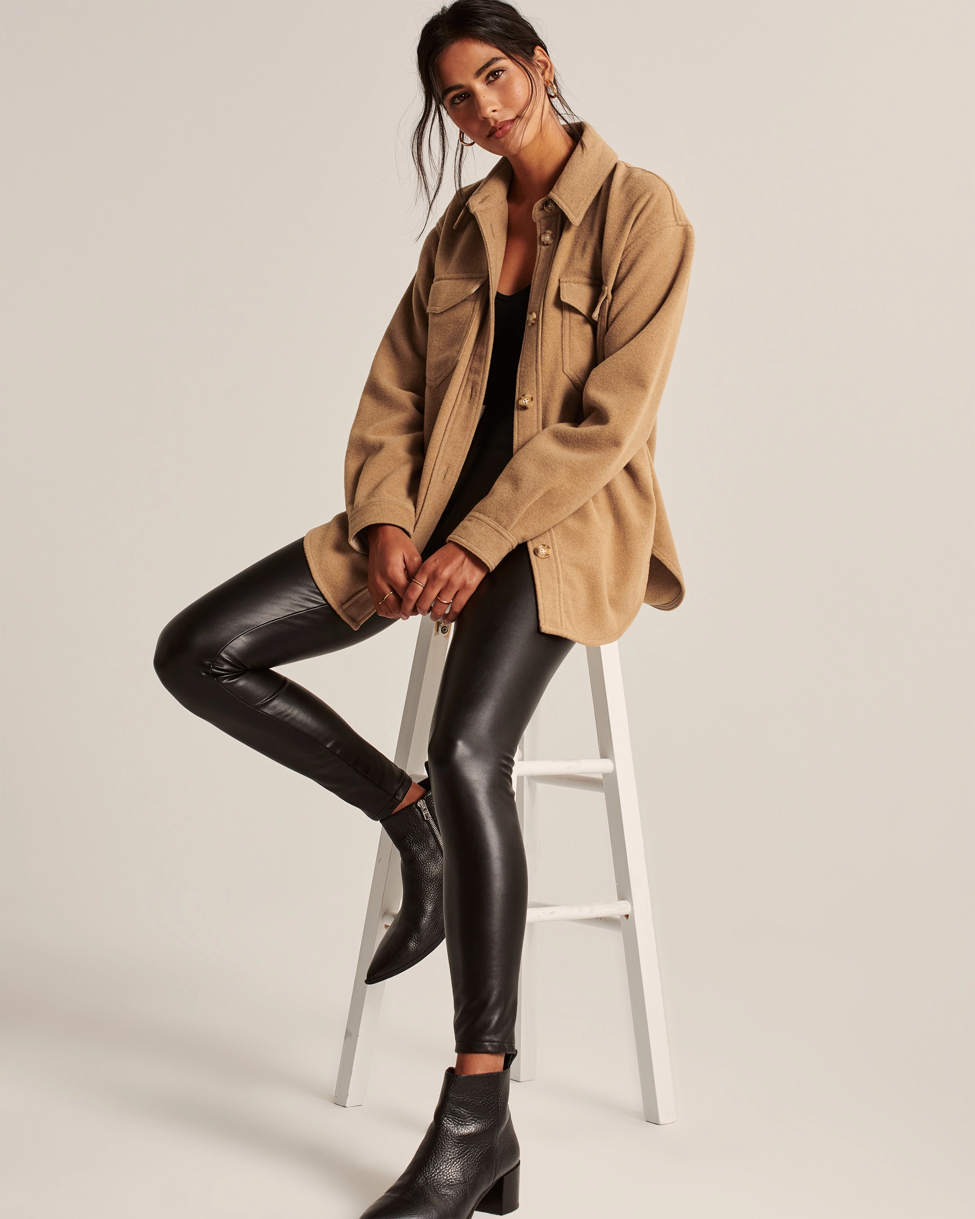 Wool-Blend Shirt Jacket | Abercrombie & Fitch (US)