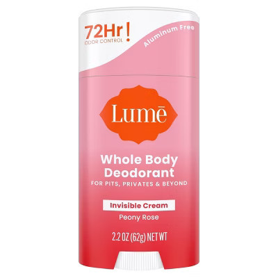 Lume Whole Body Women's Invisible Cream Stick Deodorant Peony Rose Scent - Aluminum-Free 2.2oz | Target