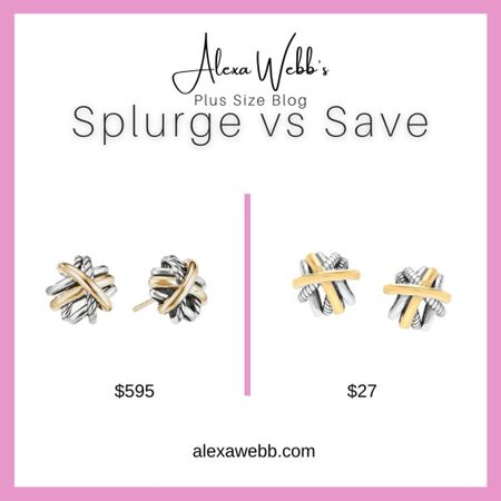 Classic two-tone crossover stud earrings: Splurge Vs Save by Alexa Webb #plussize

#LTKStyleTip #LTKPlusSize #LTKOver40