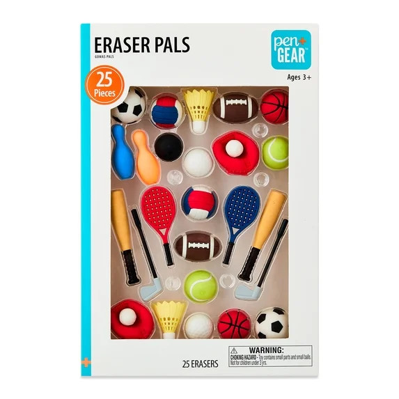 Pen+Gear Eraser Pals, Sports, 25 Count | Walmart (US)