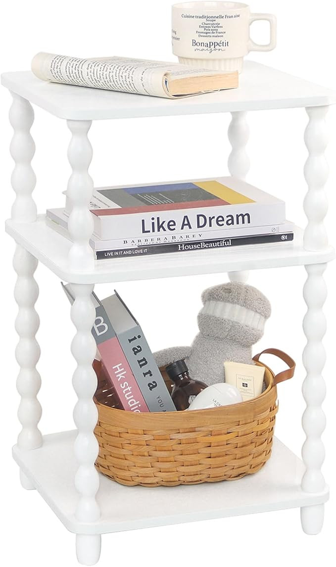 End Table, Small Side Table with 3 Tier Open Shelf, Modern NightStand Bedside Table for Living Ro... | Amazon (US)