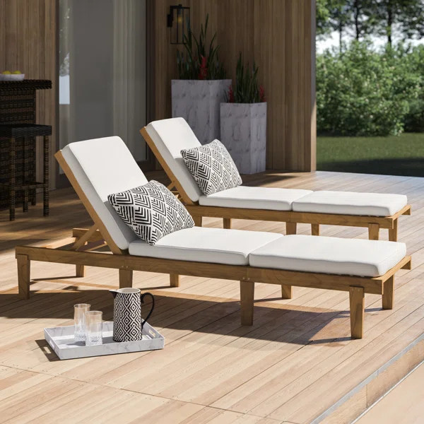 Ardsley Sun Lounger Set with Cushions (Set of 2) | Wayfair North America