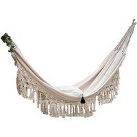 Asupermall - Large Brazilian Macrame Fringe 2 Person Double Deluxe Hammock Swing Net Chair indoor ha | ManoMano UK