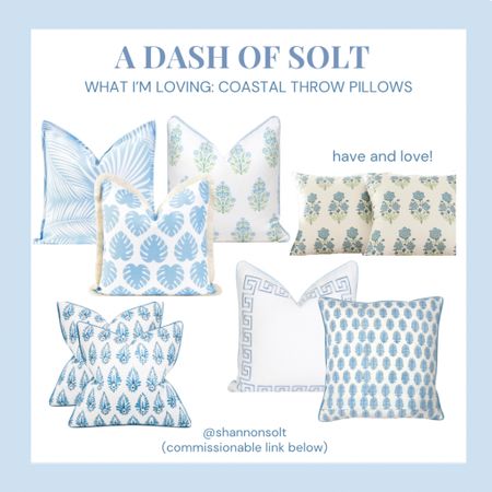 A round up of all the coastal pillows I love! 

Coastal style, throw pillows, pillows, preppy home, coastal home, Amazon home, blue and white 

#LTKfindsunder50 #LTKhome