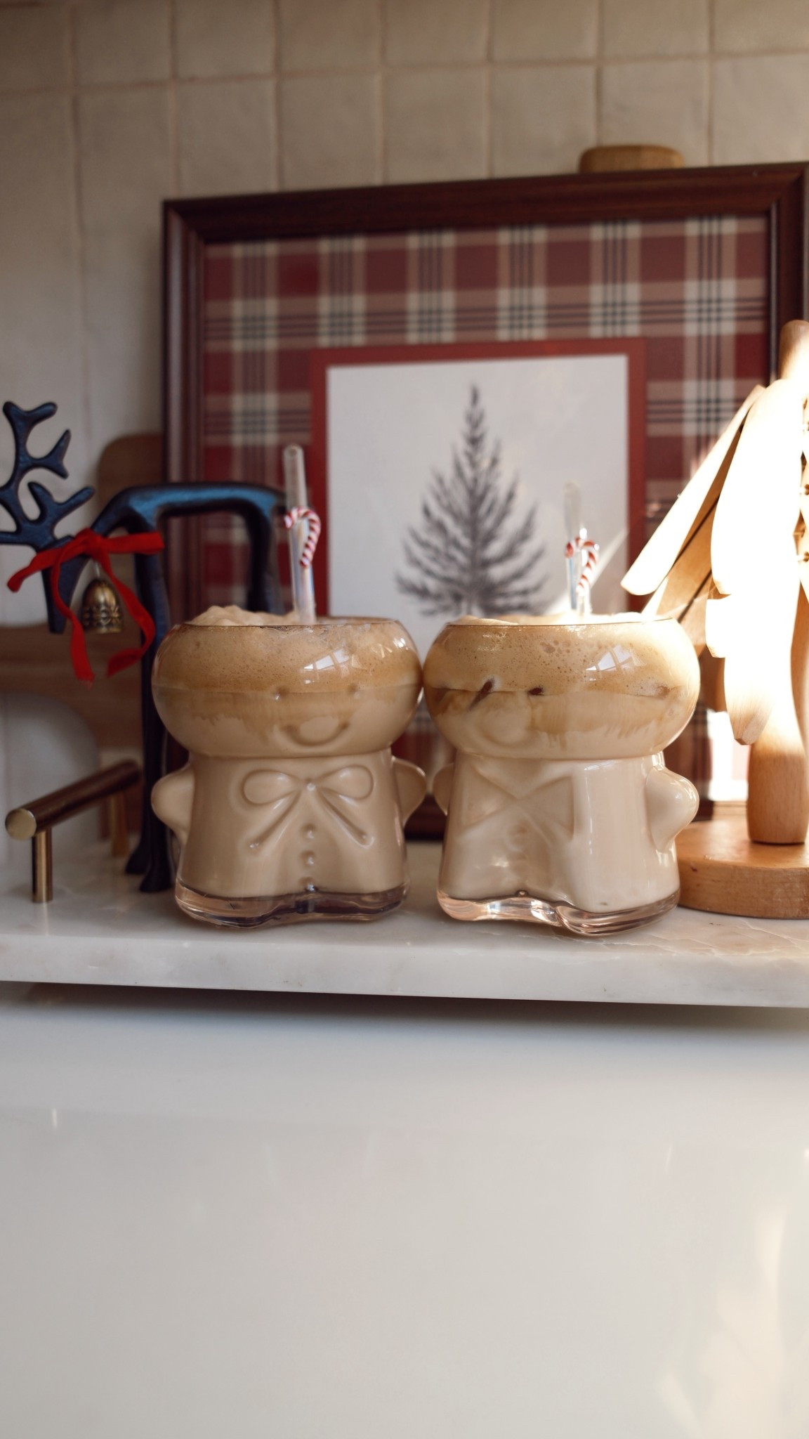 Gingerbread clear cups . Anthropologie dupe 