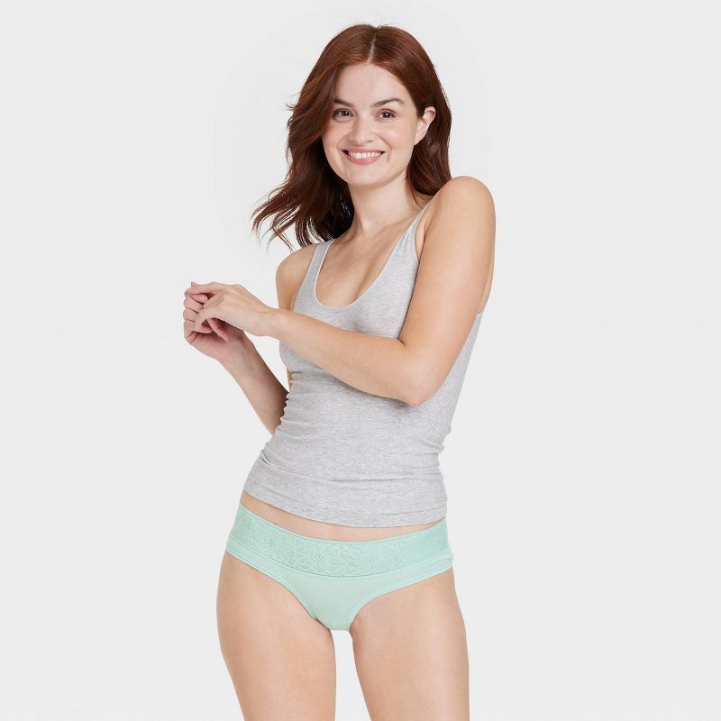 Women's Cotton Cheeky Underwear with Lace Waistband - Auden™ | Target