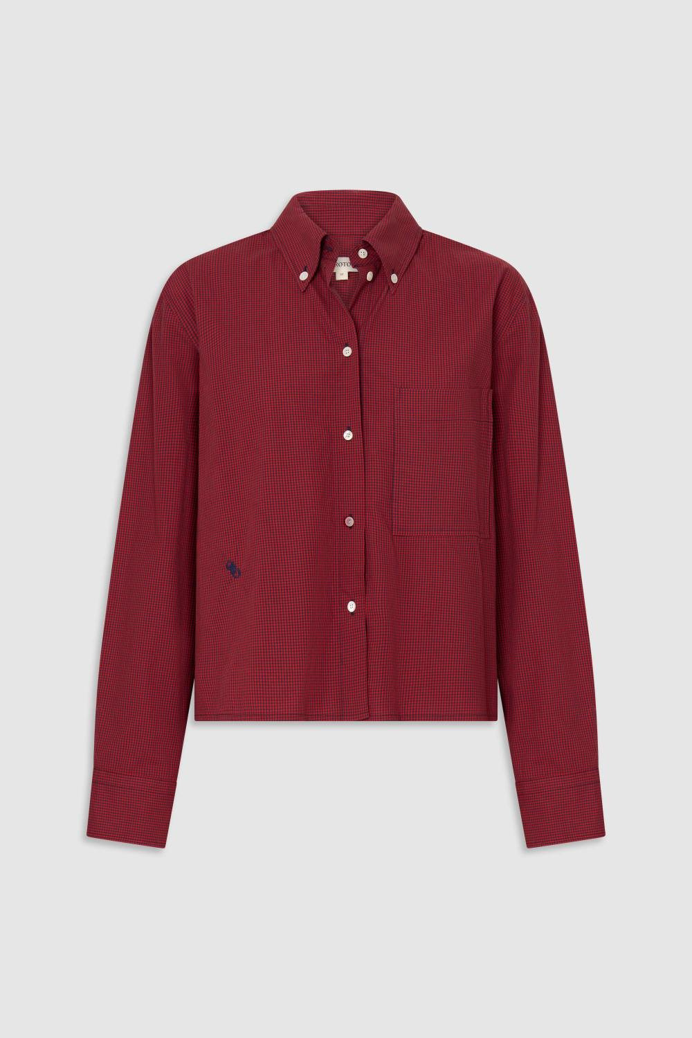 MINI GINGHAM SHIRT Market Red | Oroton