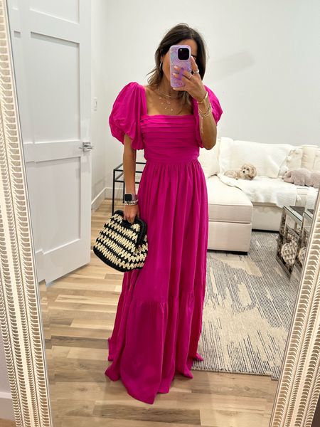Pink maxi dress with bow back size xxs petite code AFBELBEL 

#LTKSaleAlert #LTKFindsUnder50 #LTKFindsUnder100