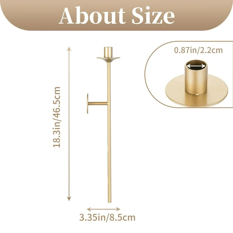 Sziqiqi Gold Candle Holder Set of 2: Wall Candle Sconces with Decor for Dining Room Living Room F... | Walmart (US)