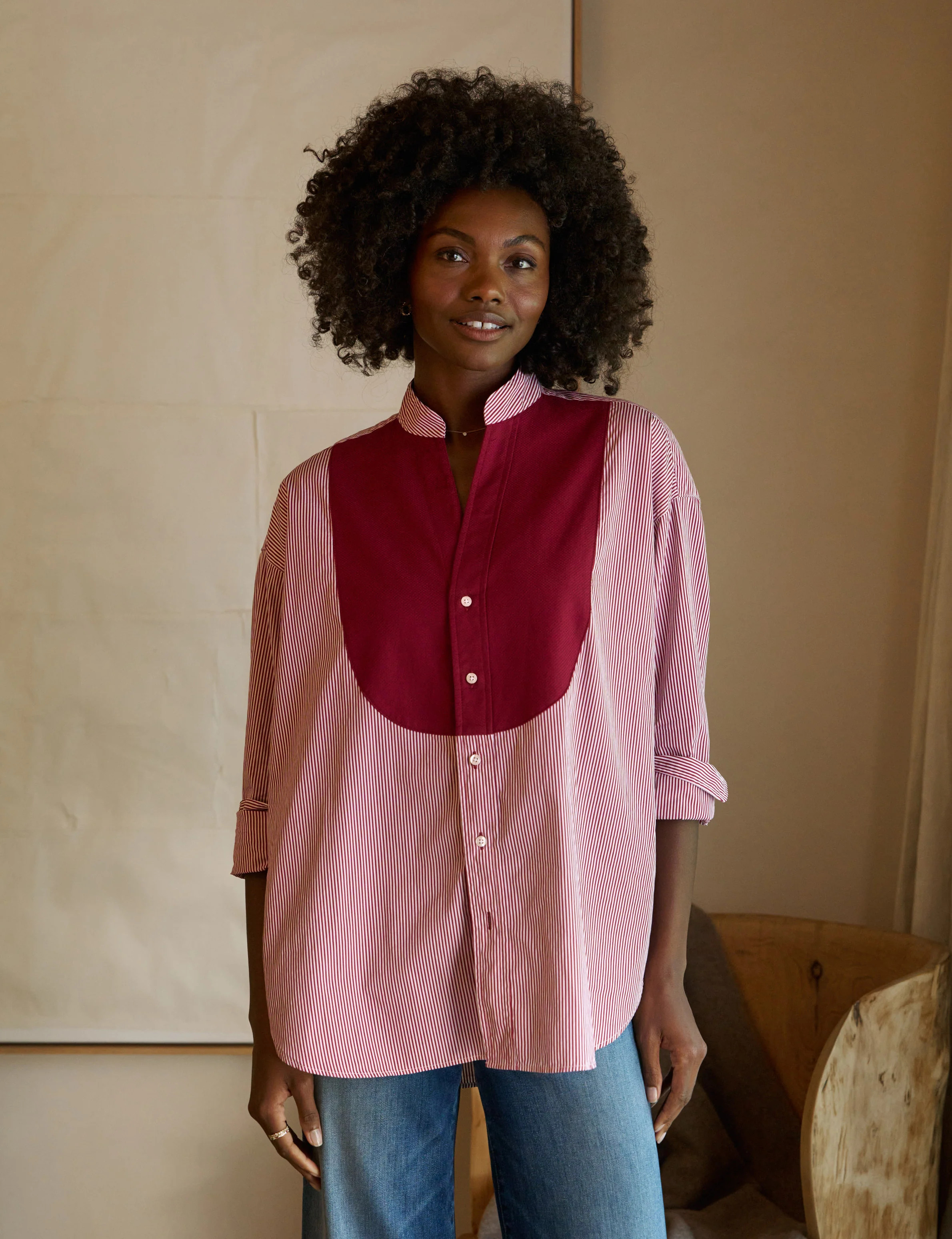 VICTORIA Red Stripe with Red Bib, Superluxe | Frank & Eileen