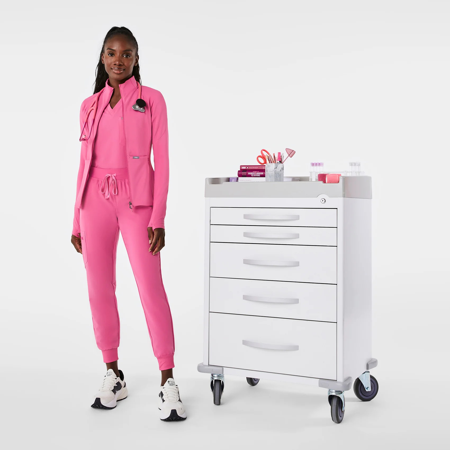 Women's ContourKnit Scrub Jacket™ - F*ing Pink · FIGS | FIGS