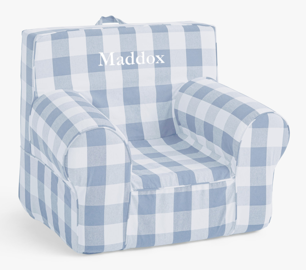 Kids Anywhere Chair®, Chambray Blue Twill with Buffalo Check | Pottery Barn Kids