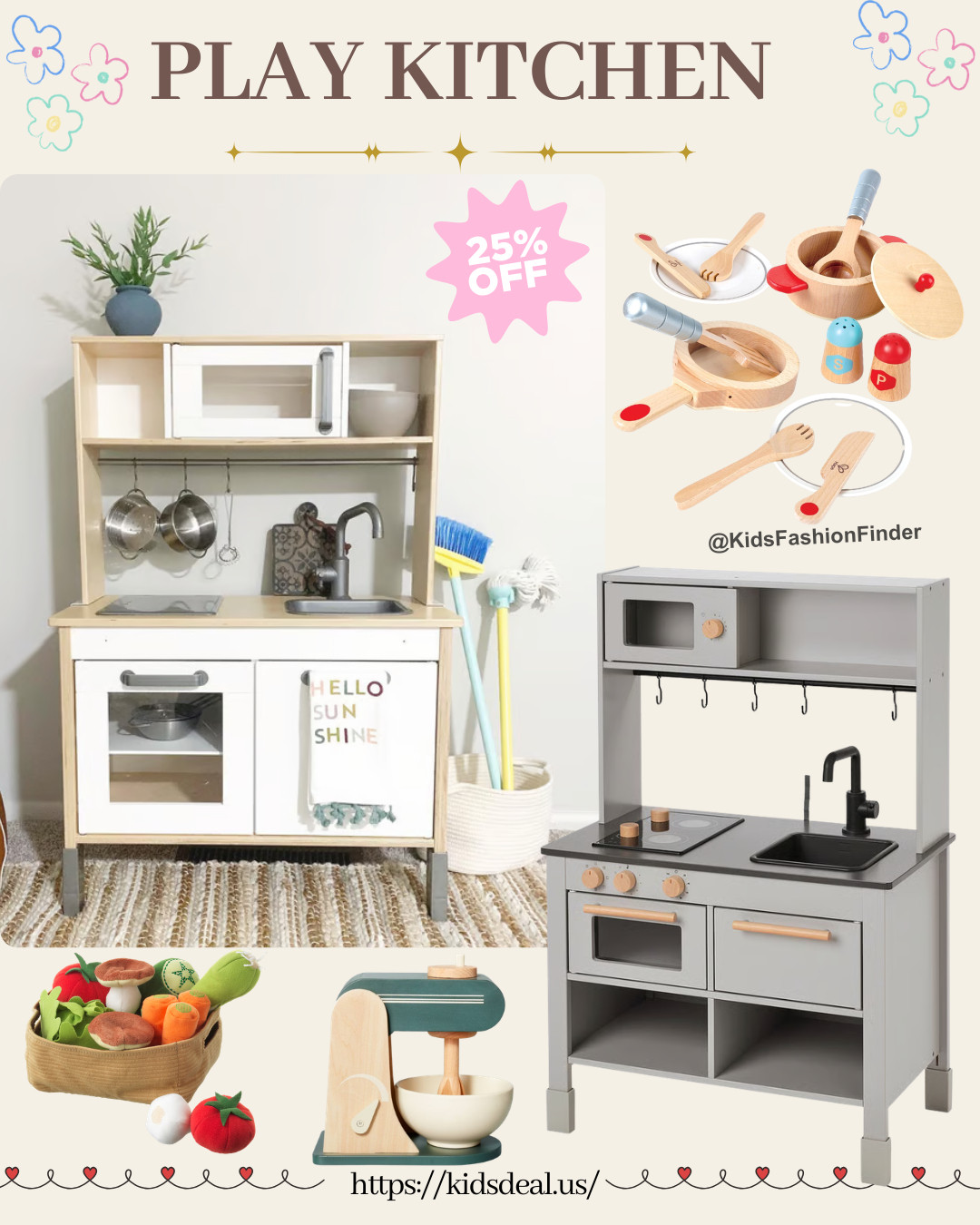 Modern play kitchen goals 🤍✨

White Nordic style — oven, microwave, sink & hooks 🍳
Clean, minimal & blends beautifully with home decor

Gray modern style — sleek + wood accents 🖤
Stylish details with full kitchen setup

Now 20–25% OFF 🙌
Perfect time to upgrade your playroom

#IKEA #IKEAHOME #IKEAKIDS #playkitchen #kidsroom #playroomdecor #modernhome #momfinds  

 

#LTKHome #LTKSaleAlert #LTKKids