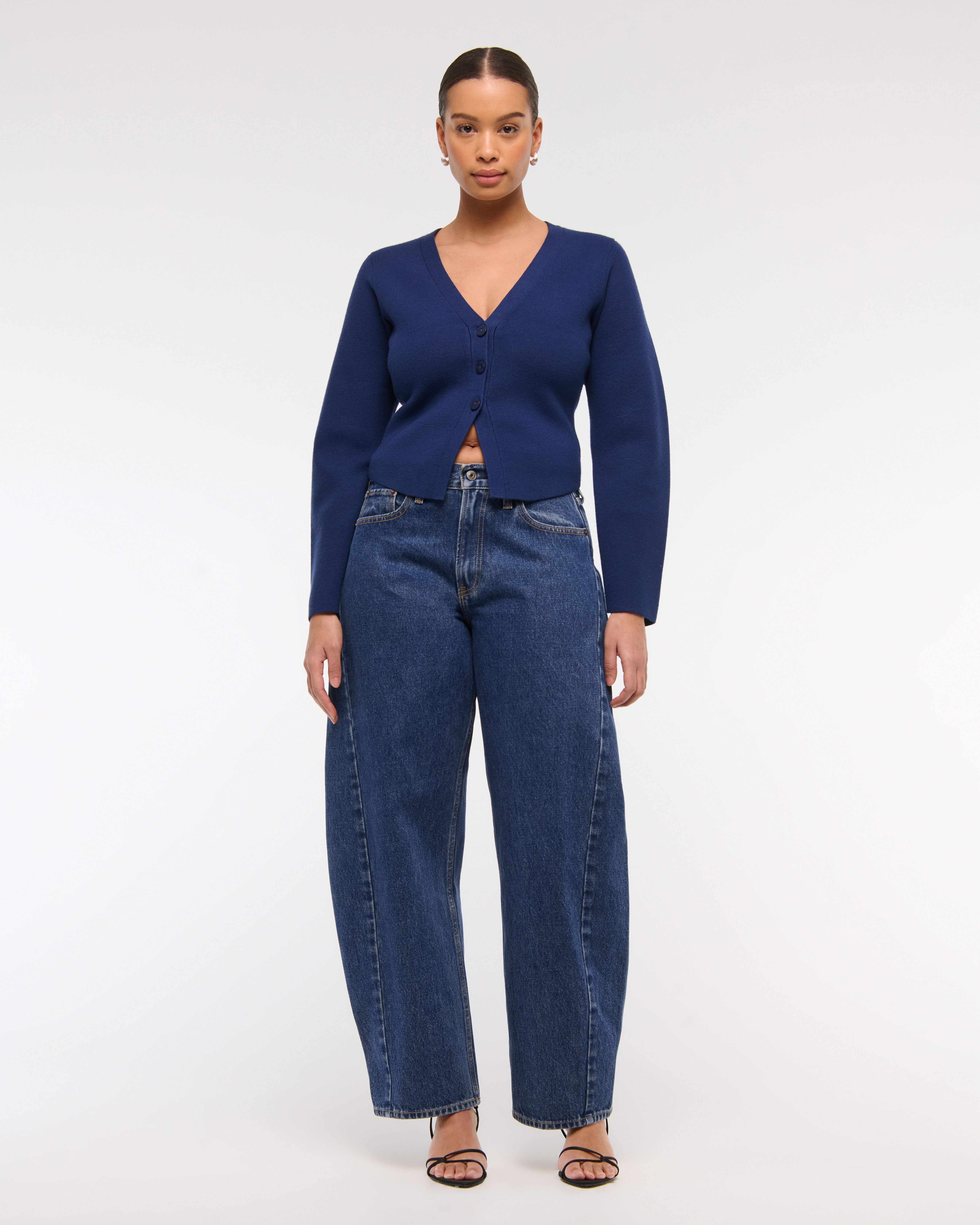 Curve Love Mid Rise Barrel Jean | Abercrombie & Fitch (US)