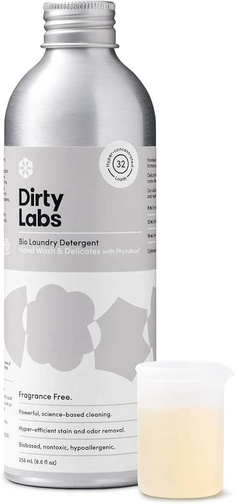 Dirty Labs | Hand Wash and Delicates | Scent Free | 32 Loads (8.6 fl oz) | Bio Enzyme Liquid Laun... | Amazon (US)
