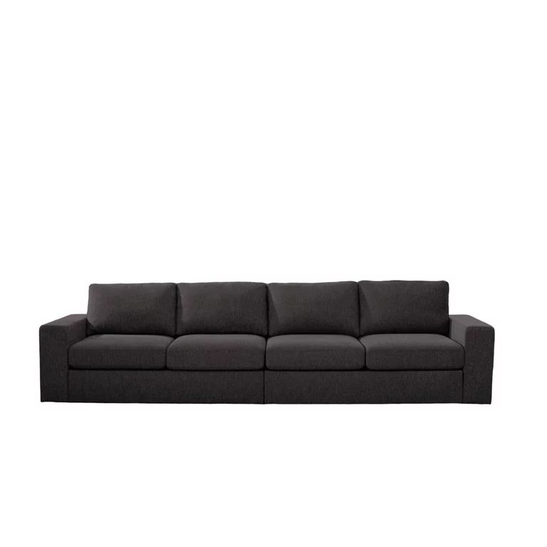 LILOLA Home Jules 4 Seater European Style Sofa in Dark Gray Linen Fabric | Walmart (US)