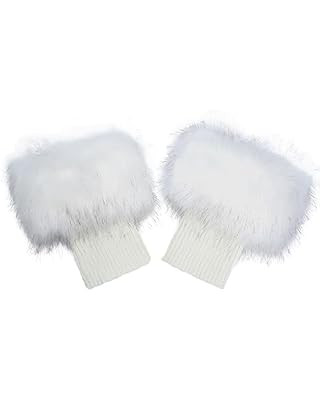 LA CARRIE Women Faux Fur Plush Leg Warmers Short Furry Fuzzy Leg Cuffs Girls Winter Knitted Boot | Amazon (US)