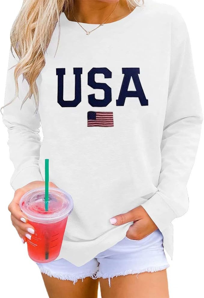 Dressmine Womens Casual Long Sleeve Graphic Tee Shirts Crew Neck Sweatshirts Pullover Tops for Wo... | Amazon (US)