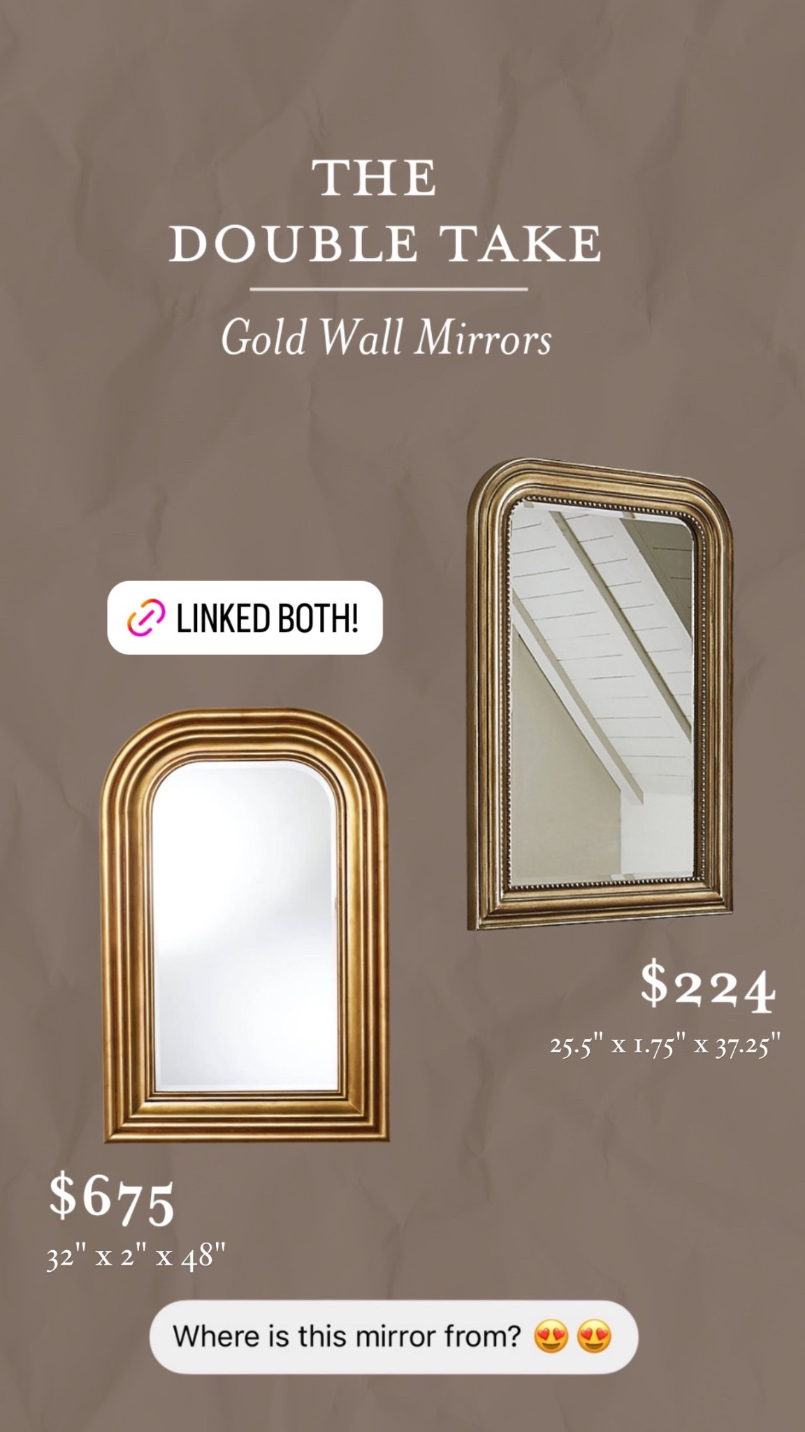 On this edition of gold wall mirrors ⭐️👑🌟There’s nothing better than both mirrors being on sale for a double take 😍

#LTKSaleAlert #LTKHome