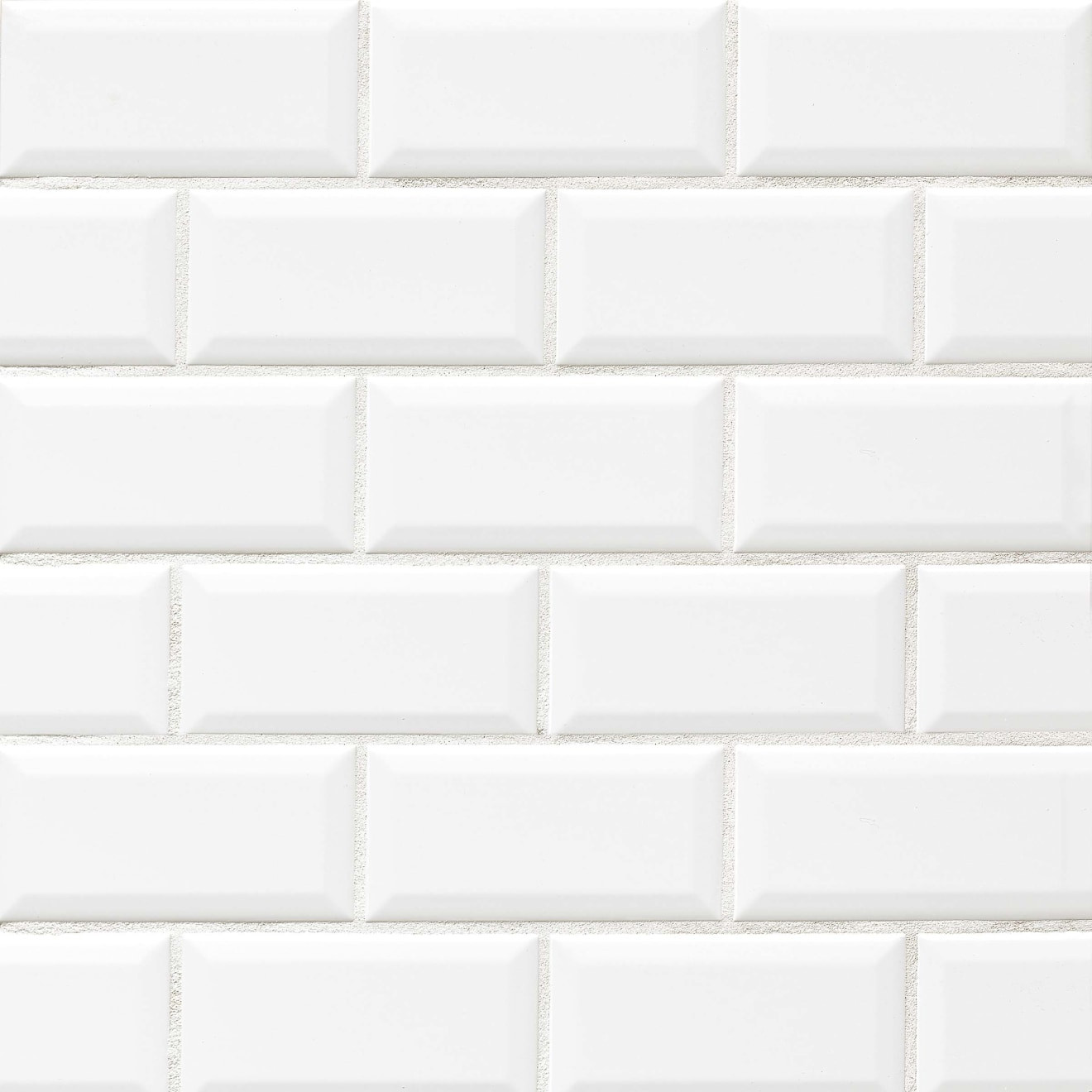 Traditions 3" x 6" Beveled Glossy Ceramic Tile in Ice White | Bedrosians Tile and Stone
