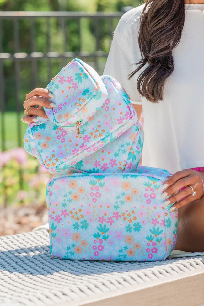 Floral 4 Piece Cosmetic Bags Set DOORBUSTER | Pink Lily