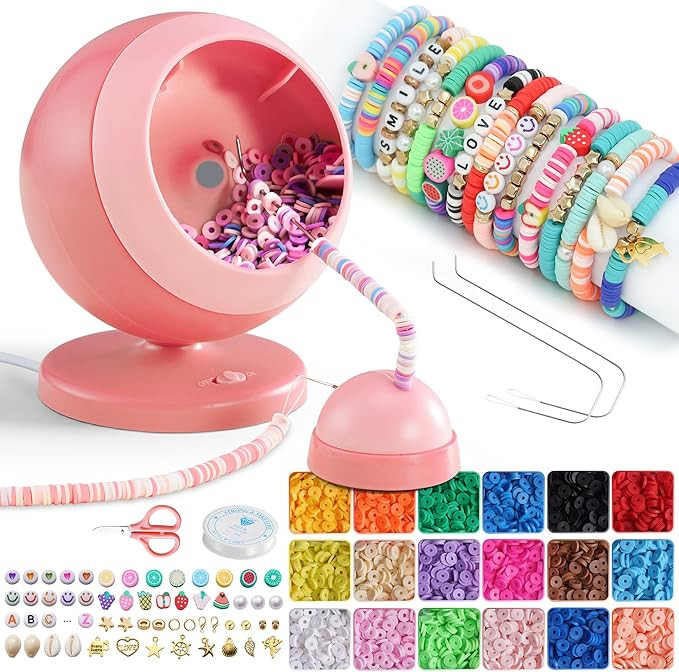 ETUDAW Electric Bead Spinner for Jewelry Making, 4500 PCS Clay Beads for Necklaces and Bracelets,... | Amazon (US)