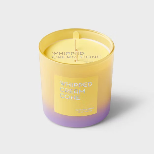 12oz Ombre Oval Candle Whipped Cream Cone Pale Yellow - Opalhouse™ | Target