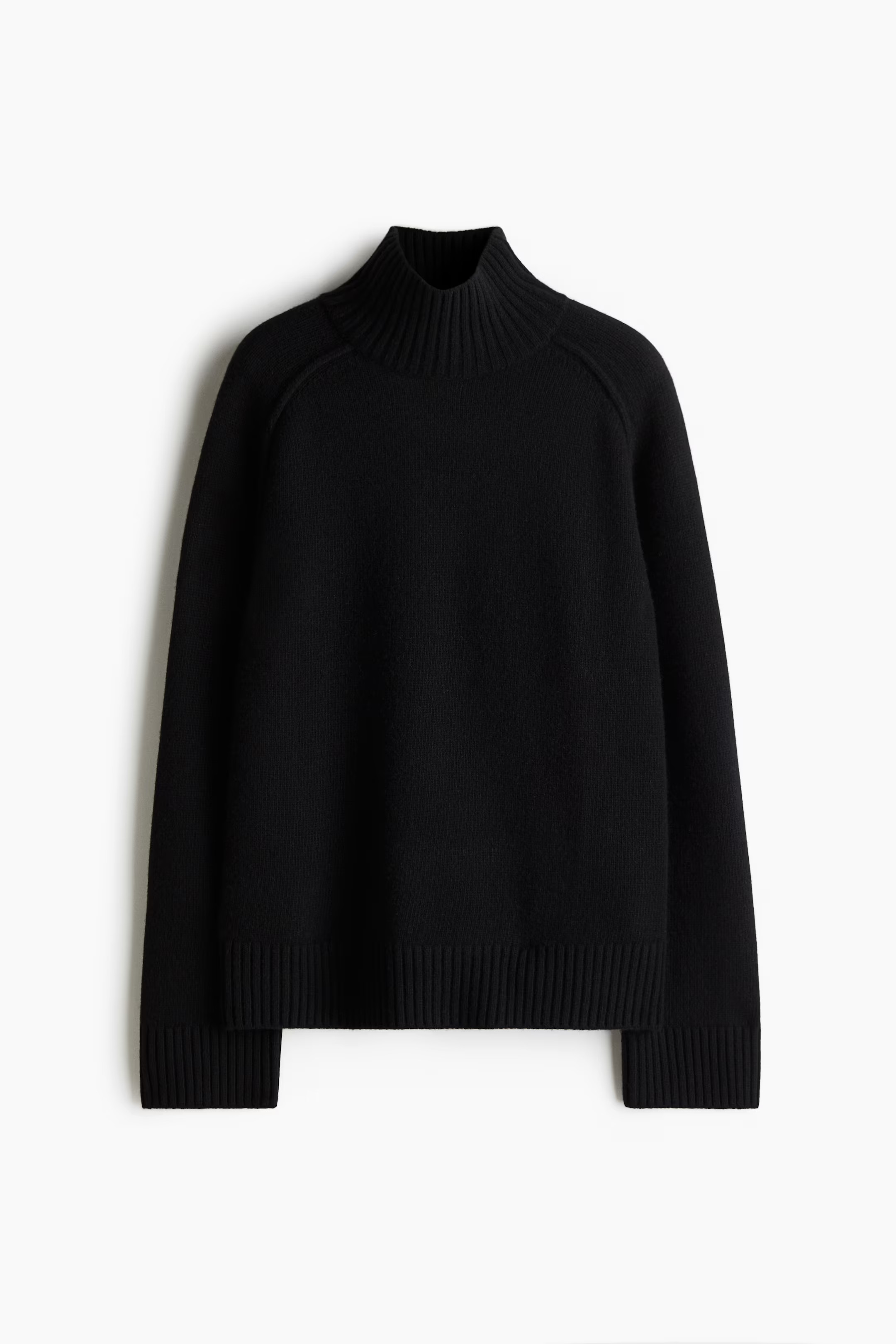 Cashmere-blend turtleneck jumper - Black - Ladies | H&M GB | H&M (UK, MY, IN, SG, PH, TW, HK)