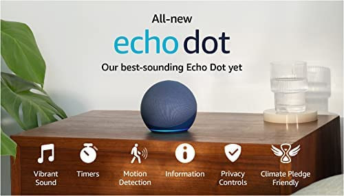 All-New Echo Dot (5th Gen, 2022 release) | Smart speaker with Alexa | Deep Sea Blue + Philips Hue... | Amazon (US)