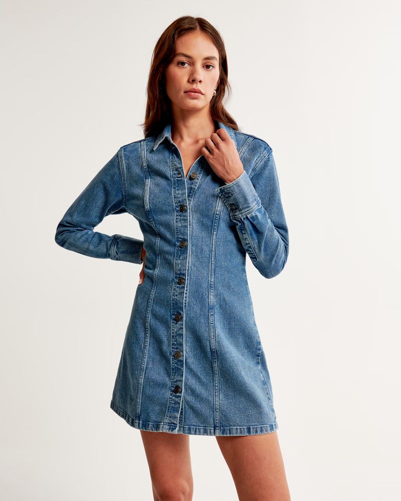 Women's Denim Shirt Dress | Women's Dresses & Jumpsuits | Abercrombie.com | Abercrombie & Fitch (US)