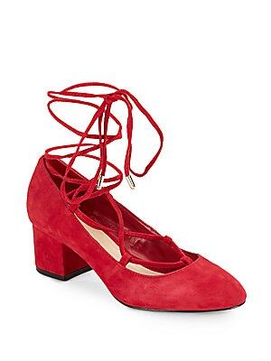 Lace-Up Block-Heel Pumps | Saks Fifth Avenue OFF 5TH