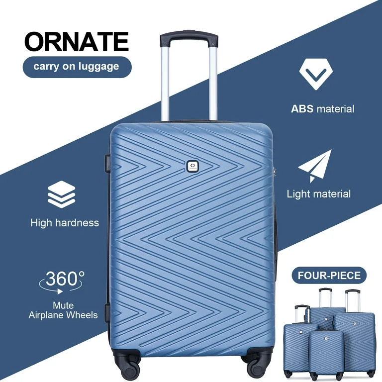 Travelhouse 4 Piece Hardshell Luggage Set Hardside Lightweight Suitcase with TSA Lock Spinner Whe... | Walmart (US)
