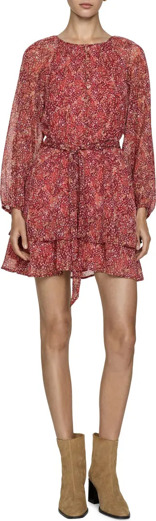 MANGO Floral Long Sleeve Minidress | Nordstrom | Nordstrom