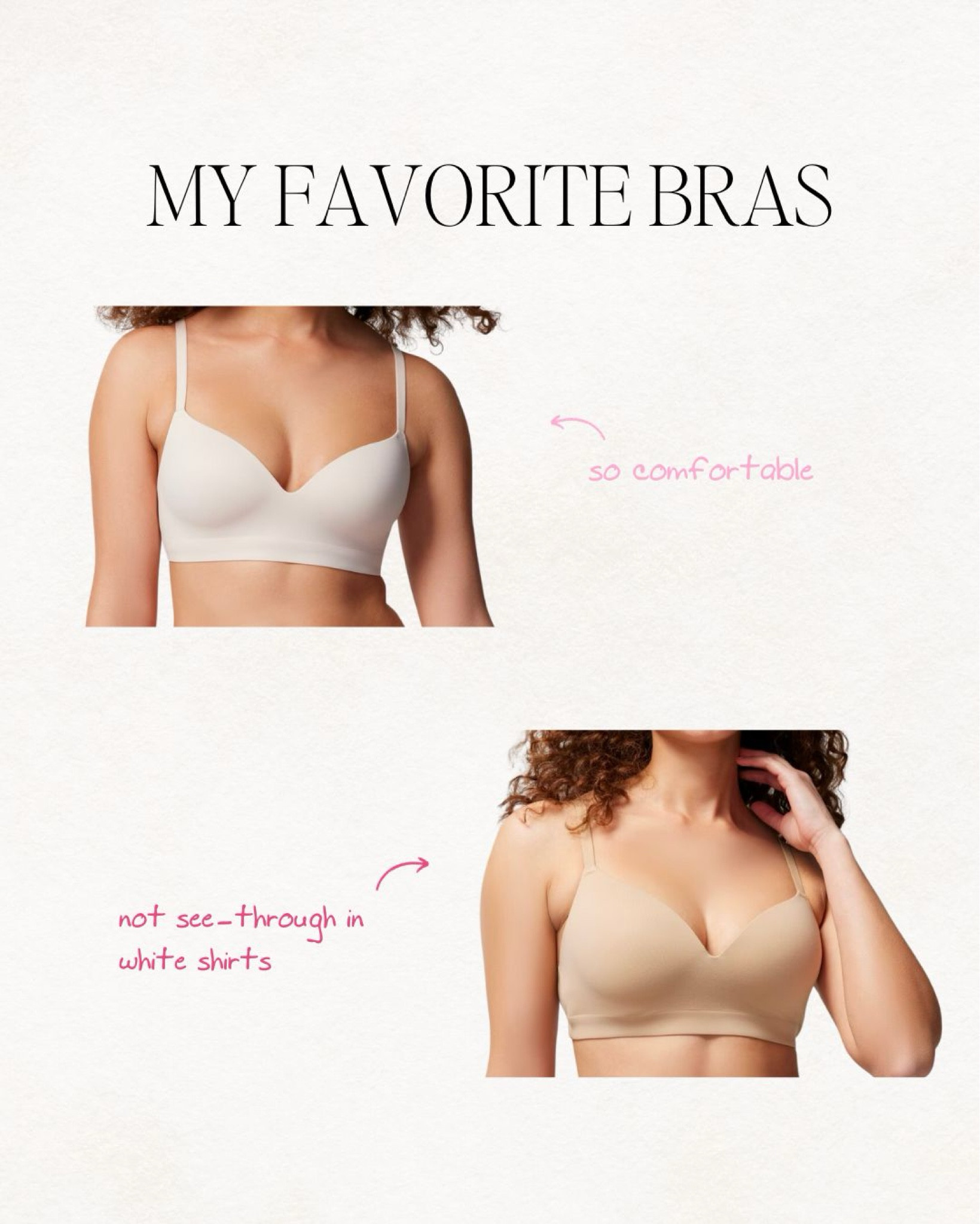 The only bra I'll ever wear! There's no wires, so they're extremely comfortable. The nude colors are also great because you can't see them when you're wearing a white or neutral colored top! 

#LTKfindsunder50 #LTKover40 #LTKfindsunder100