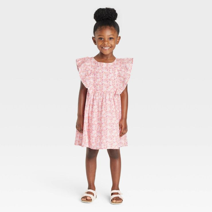 Toddler Girls' Floral Dress - Cat & Jack™ Pink | Target