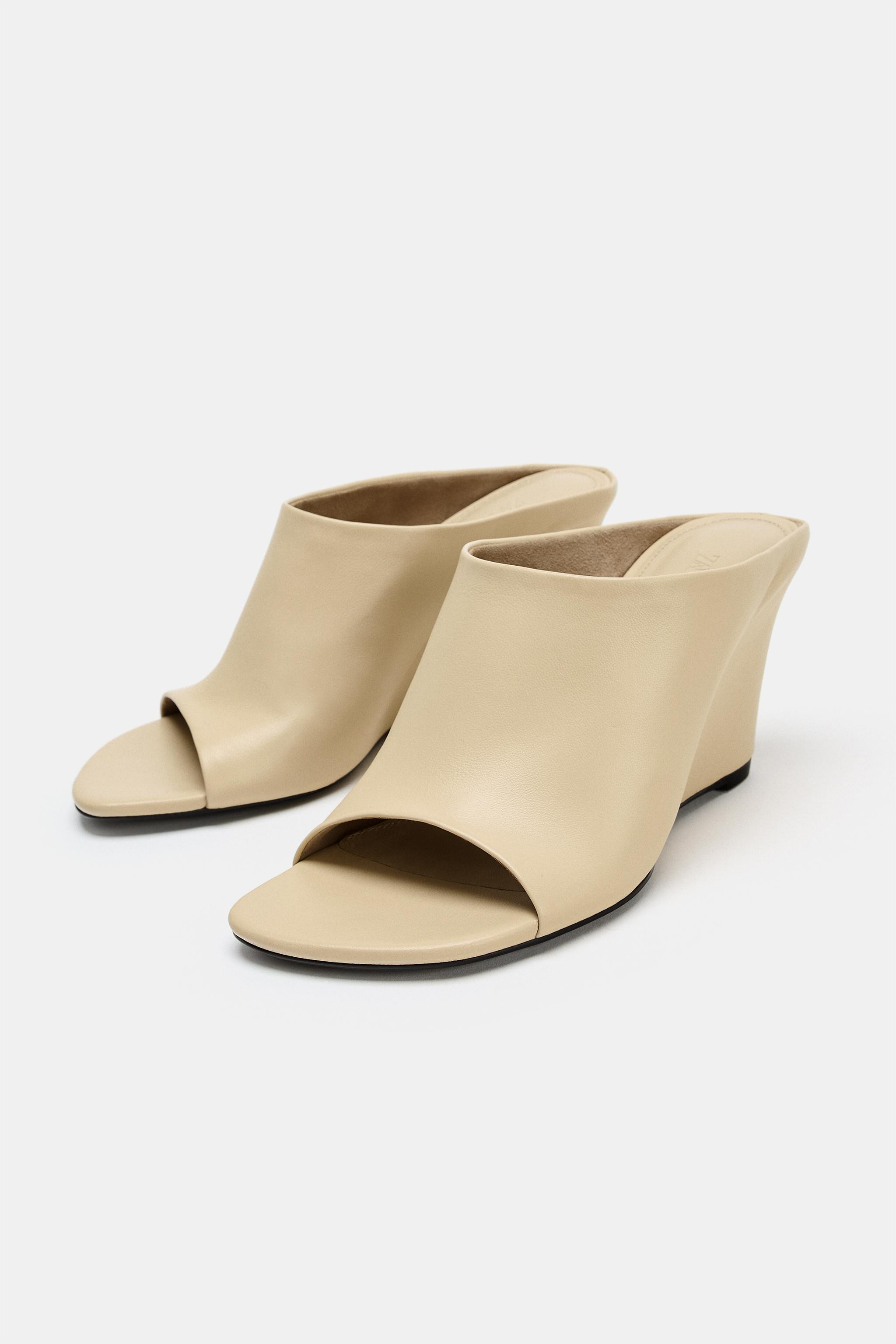 LEATHER WEDGE SANDALS LIMITED EDITION | Zara UK
