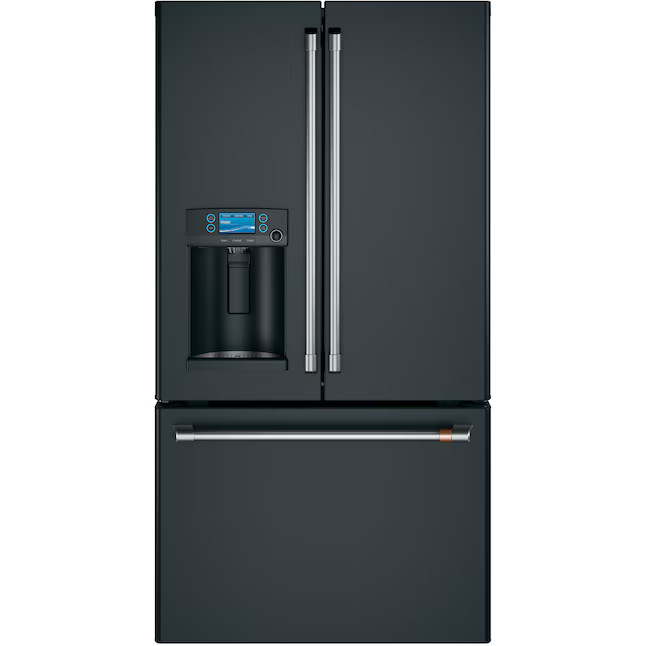 Cafe Counter-depth 22.2-cu ft Smart French Door Refrigerator with Ice Maker (Matte Black) ENERGY ... | Lowe's