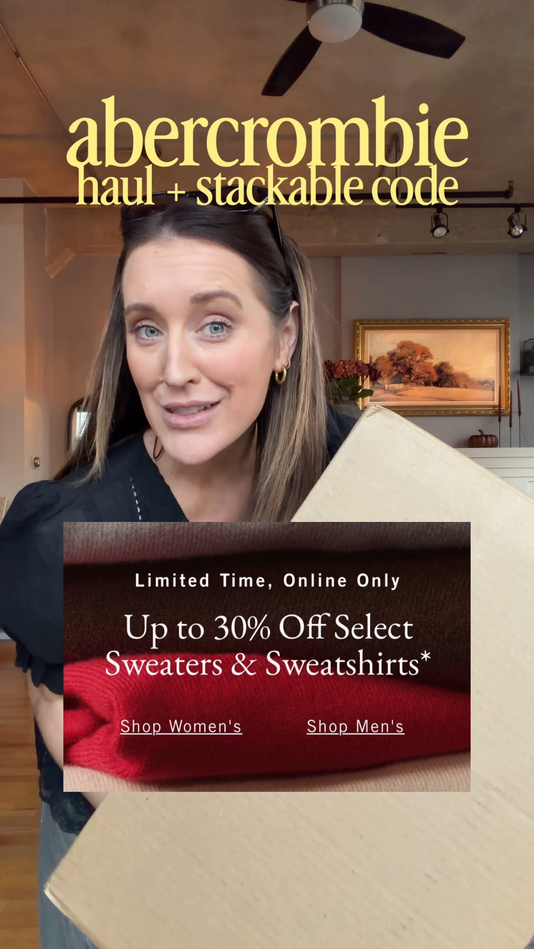 New Abercrombie haul + stackable 20% off code! Use code AFLTK for an extra 20% off already marked down sweaters and sweatshirts! I size up to a Small in sweaters and did a large in the Sherpa pullover