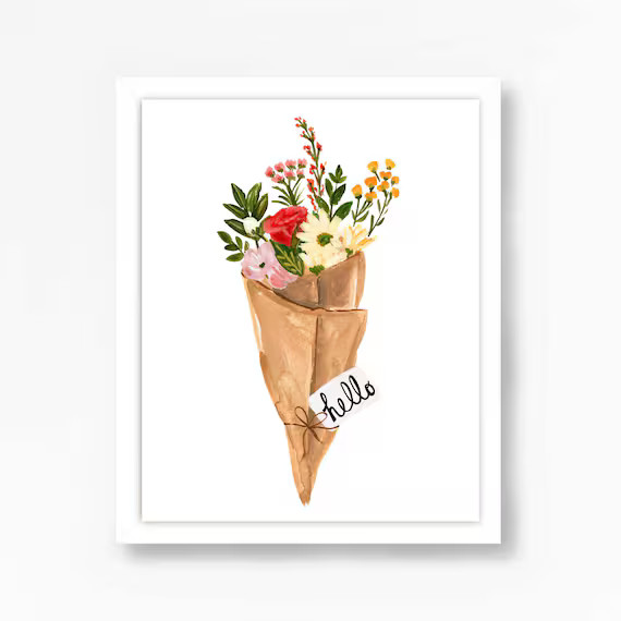 Flower Floral Cart UPick Bouquet Art Wall Decor Print Farm | Etsy | Etsy (US)