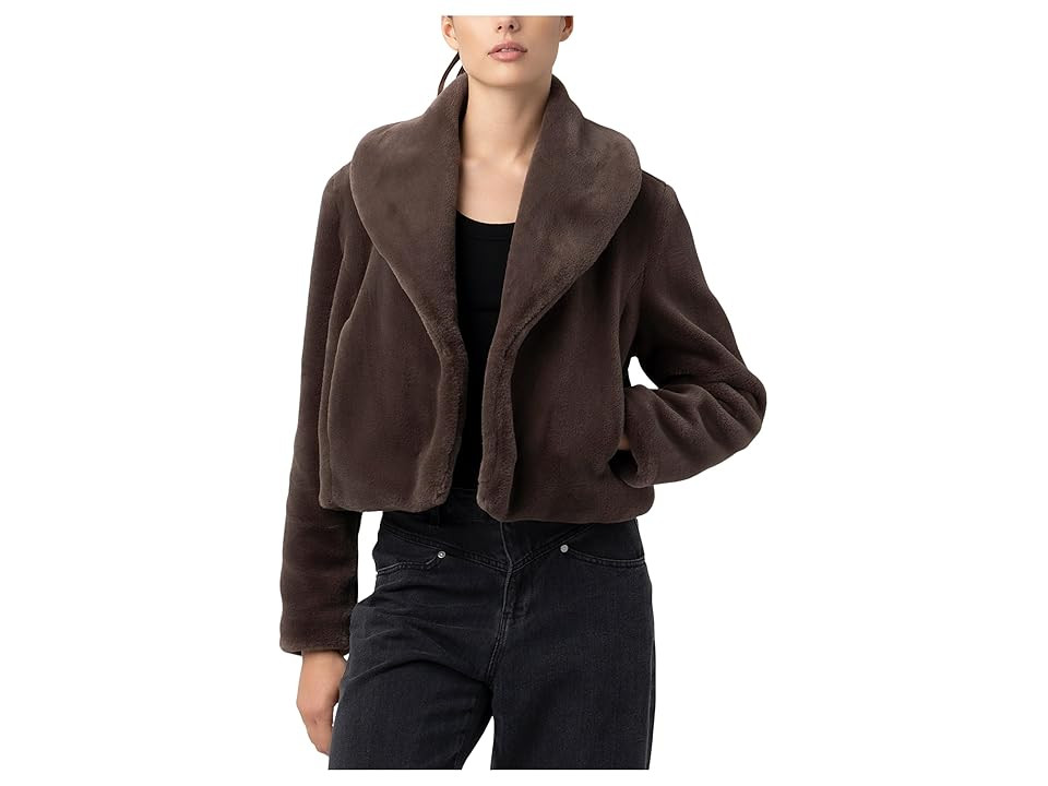 Blank NYC Faux Fur Cropped Jacket Women's Clothing Full Steam : LG, Polyester | Zappos