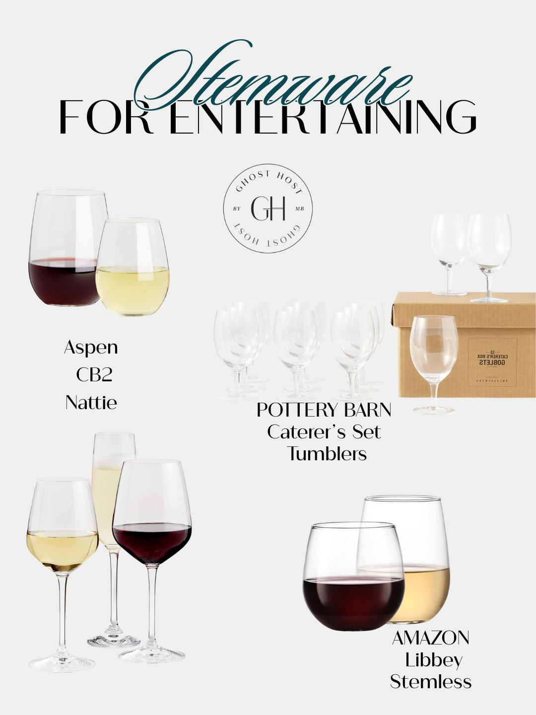 A few of my favorite stems for entertaining over the holidays. I keep the stemless at the ready for wine to cocktails to water.  

 #LTKHoliday